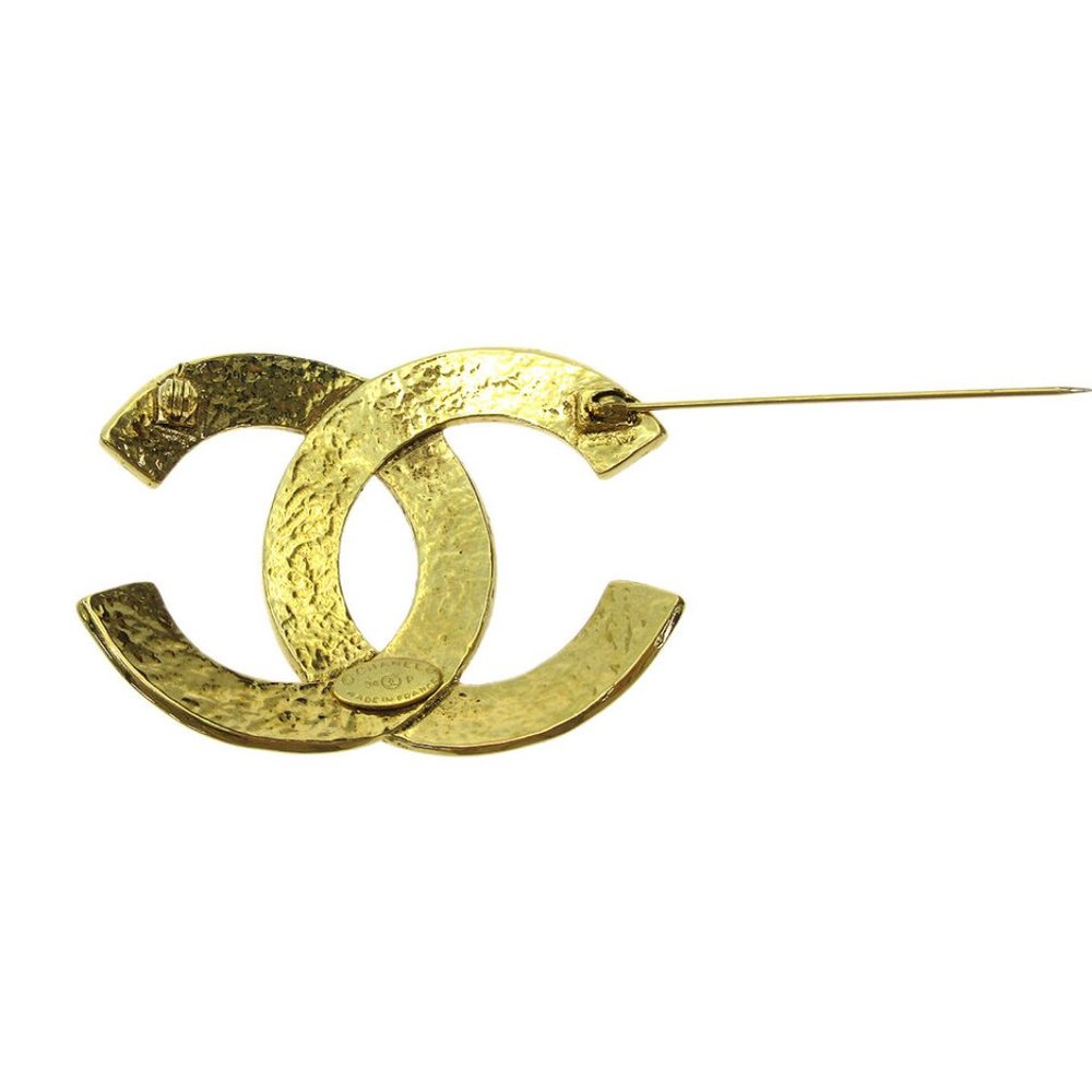 CHANEL CC Logos Brooch Pin Corsage Gold - Picture 6 of 8